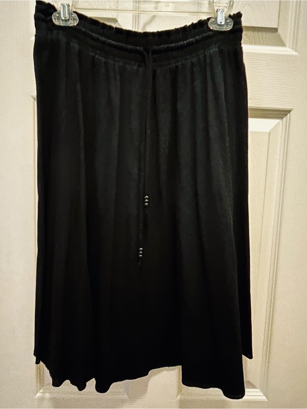 Ann Taylor Loft Black A-Line Drawstring Knit Skirt